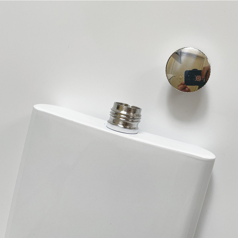 #Custom Logo white Hip Flask Bottle
