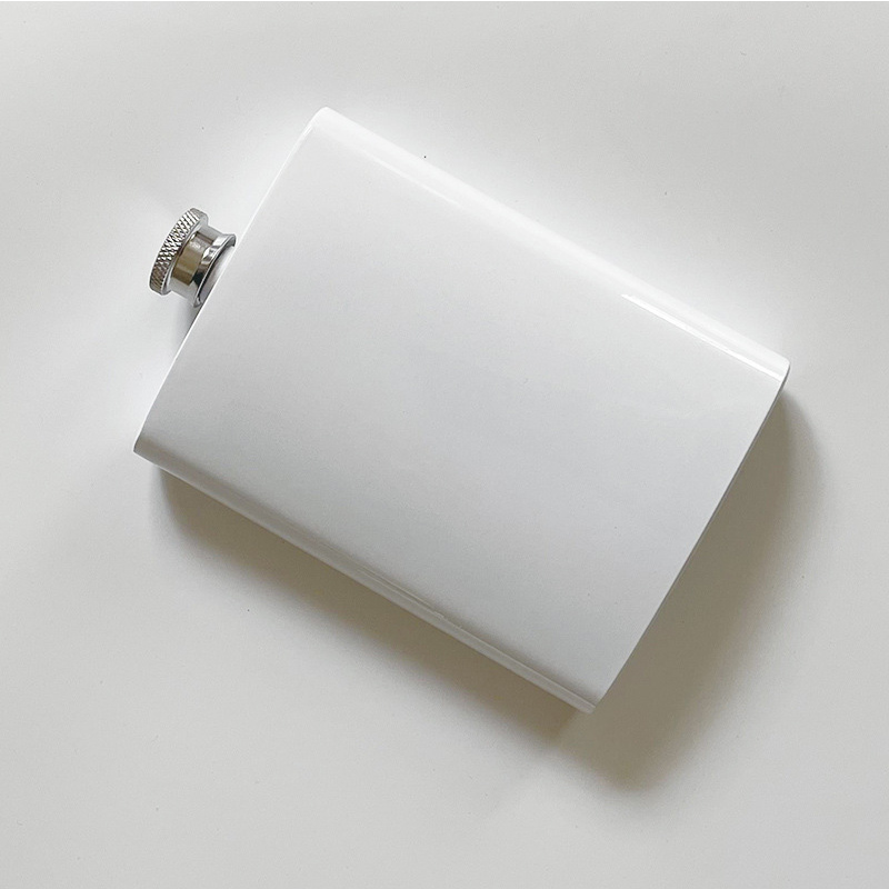#Custom Logo white color Hip Flask Bottle