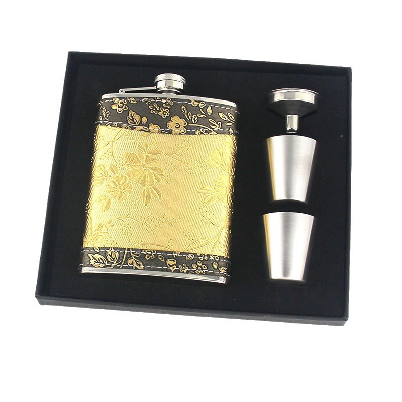 #Custom Logo Yellow Hip Flask Bottle